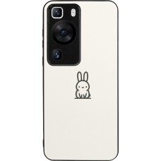 Coque Huawei P60 - Silicone rigide noir Minimal bunny cutie