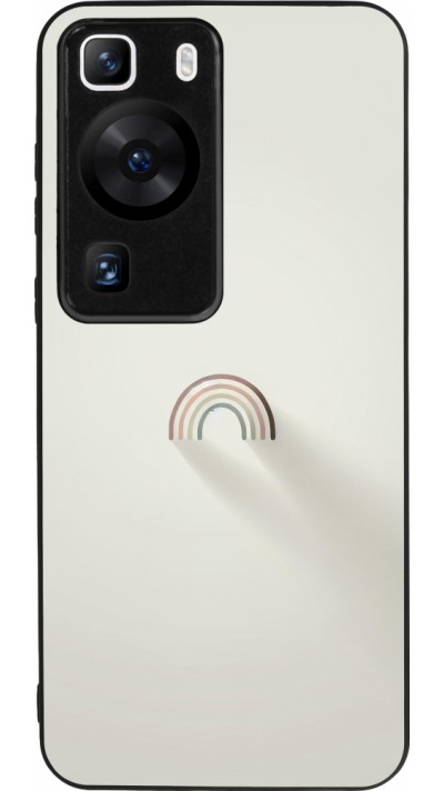 Coque Huawei P60 - Silicone rigide noir Mini Rainbow Minimal