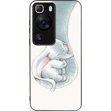 Coque Huawei P60 - Silicone rigide noir Mom 1903