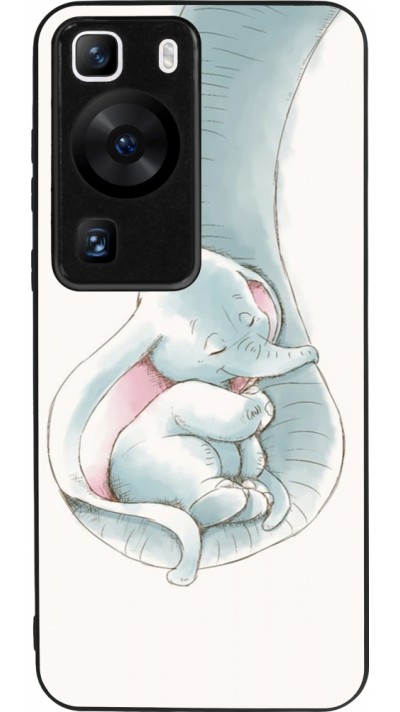 Coque Huawei P60 - Silicone rigide noir Mom 1903