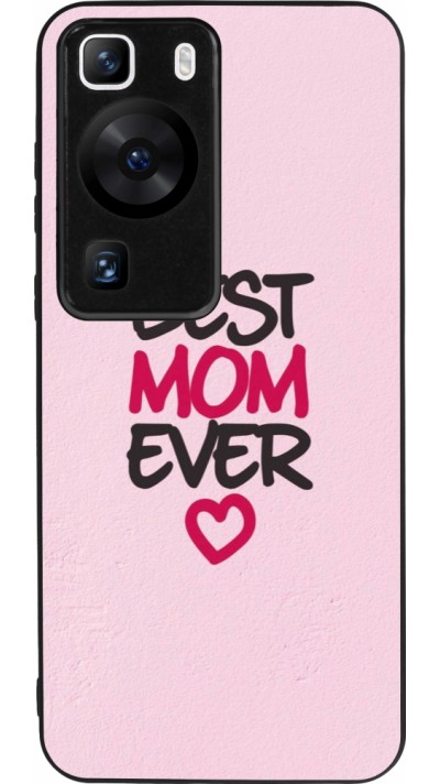 Coque Huawei P60 - Silicone rigide noir Mom 2023 best Mom ever pink