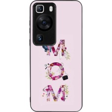 Coque Huawei P60 - Silicone rigide noir Mom 2024 girly mom