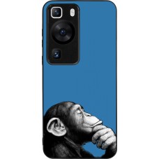 Coque Huawei P60 - Silicone rigide noir Monkey Pop Art