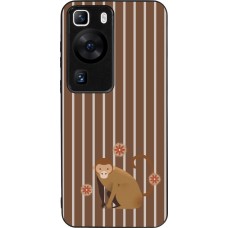 Coque Huawei P60 - Silicone rigide noir Monkey with stripes