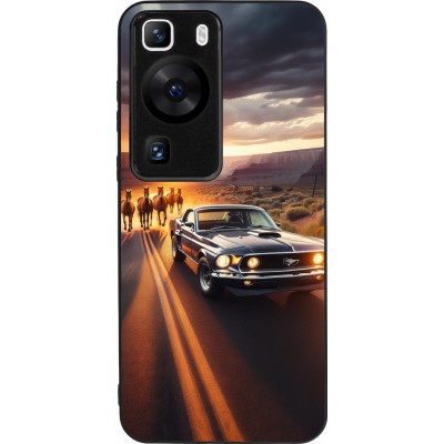 Huawei P60 Case Hülle - Silikon schwarz Mustang 69 Grand Canyon