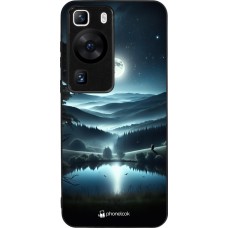 Coque Huawei P60 - Silicone rigide noir Night Sky View