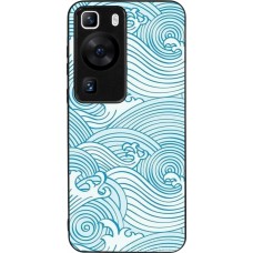 Coque Huawei P60 - Silicone rigide noir Ocean Waves