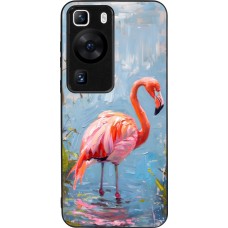 Coque Huawei P60 - Silicone rigide noir Paint Flamingo