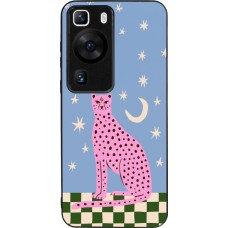 Coque Huawei P60 - Silicone rigide noir Pink leopard with stars 2026