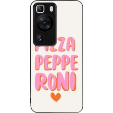 Huawei P60 Case Hülle - Silikon schwarz Pizza pepperoni 2026