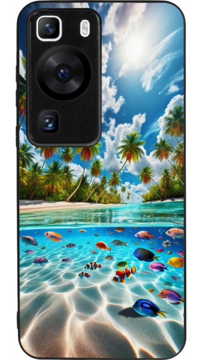 Huawei P60 Case Hülle - Silikon schwarz Strandparadies