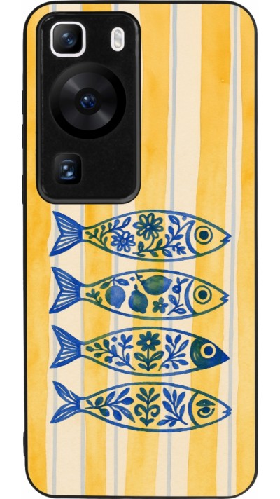 Coque Huawei P60 - Silicone rigide noir Portuguese fish 2026