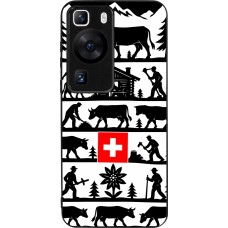 Coque Huawei P60 - Silicone rigide noir Poya Suisse 1