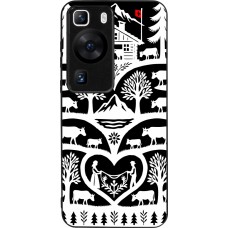 Coque Huawei P60 - Silicone rigide noir Poya Suisse 2 noir