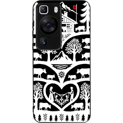 Coque Huawei P60 - Silicone rigide noir Poya Suisse 2 noir