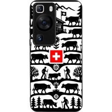Coque Huawei P60 - Silicone rigide noir Poya Suisse 3
