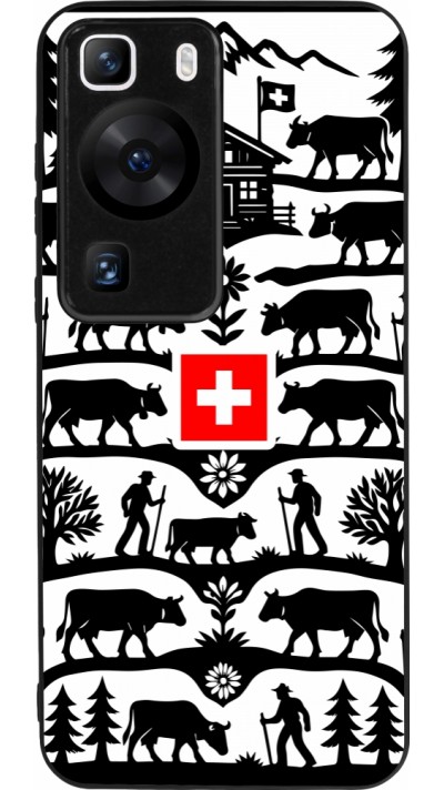 Coque Huawei P60 - Silicone rigide noir Poya Suisse 3