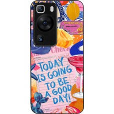 Coque Huawei P60 - Silicone rigide noir Preppy Today is Going to be a good day