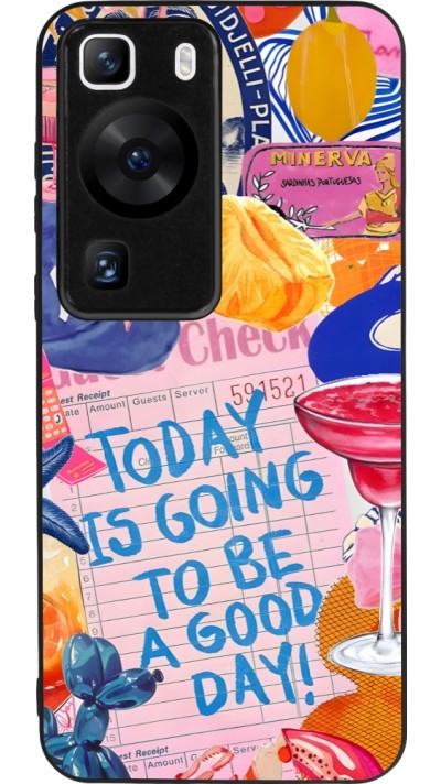 Coque Huawei P60 - Silicone rigide noir Preppy Today is Going to be a good day