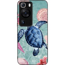 Coque Huawei P60 - Silicone rigide noir Preppy Turtle