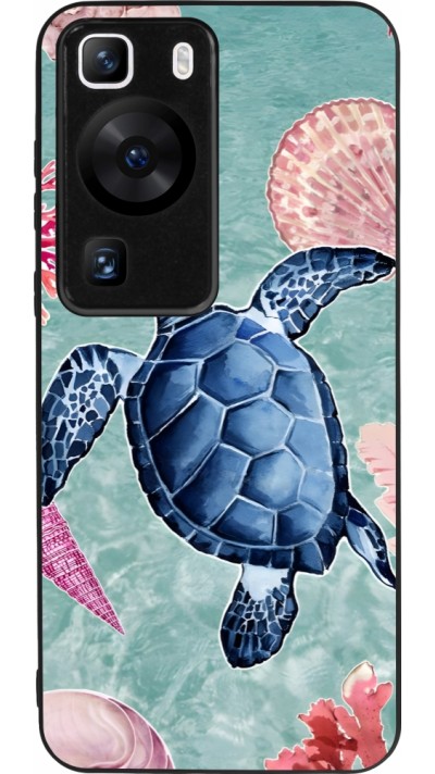 Coque Huawei P60 - Silicone rigide noir Preppy Turtle