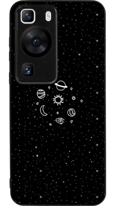 Huawei P60 Case Hülle - Silikon schwarz Space Doodle