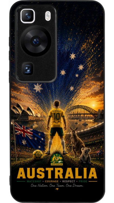 Huawei P60 Case Hülle - Silikon schwarz Fussball Australien splash 2026