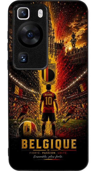 Huawei P60 Case Hülle - Silikon schwarz Fussball Belgien splash 2026