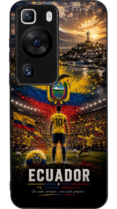 Huawei P60 Case Hülle - Silikon schwarz Fussball Ecuador splash 2026