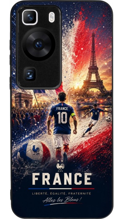 Huawei P60 Case Hülle - Silikon schwarz Fussball Frankreich splash 2026