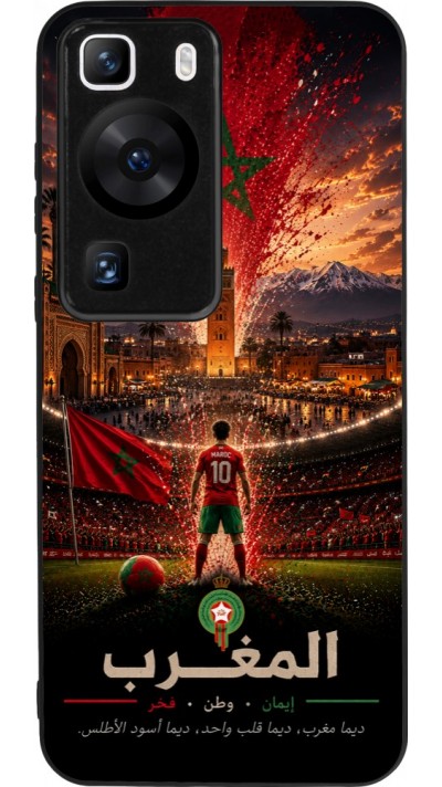 Huawei P60 Case Hülle - Silikon schwarz Fussball Marokko splash 2026