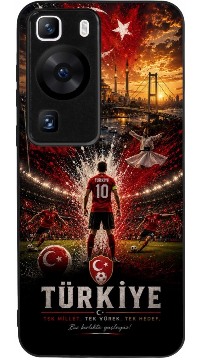 Huawei P60 Case Hülle - Silikon schwarz Fussball Türkei splash 2026