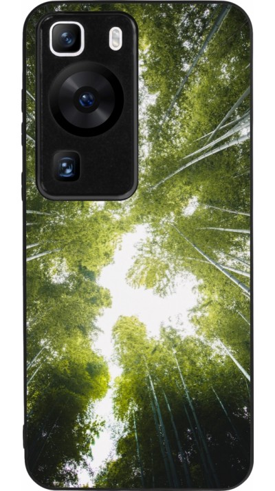 Huawei P60 Case Hülle - Silikon schwarz Spring 23 forest blue sky