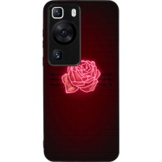 Coque Huawei P60 - Silicone rigide noir Spring 23 neon rose