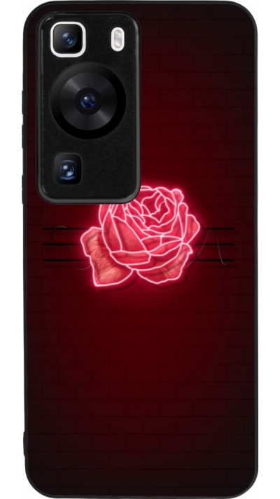 Huawei P60 Case Hülle - Silikon schwarz Spring 23 neon rose