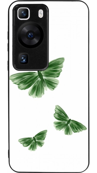 Huawei P60 Case Hülle - Silikon schwarz Butterflies Spring 2026