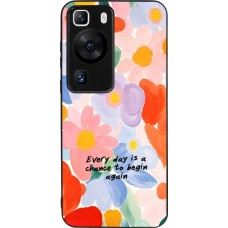 Huawei P60 Case Hülle - Silikon schwarz Every day is a chance Spring 2026