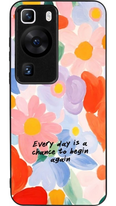 Huawei P60 Case Hülle - Silikon schwarz Every day is a chance Spring 2026