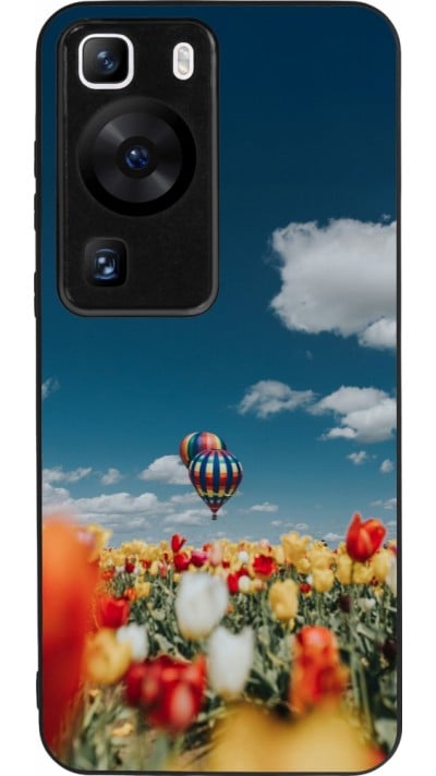 Huawei P60 Case Hülle - Silikon schwarz Hot air balloon Spring 2026