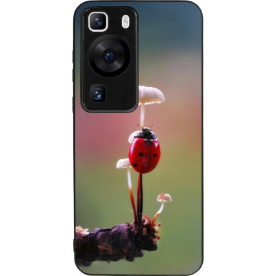 Coque Huawei P60 - Silicone rigide noir Ladybird on a mushroom Spring 2026