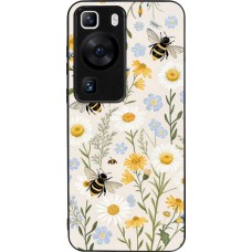 Huawei P60 Case Hülle - Silikon schwarz Pattern bees Spring 2026