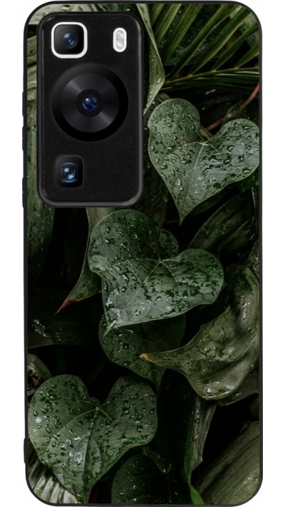 Huawei P60 Case Hülle - Silikon schwarz Spring 23 fresh plants