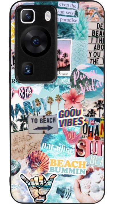 Huawei P60 Case Hülle - Silikon schwarz Summer 20 collage