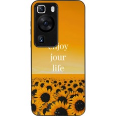 Huawei P60 Case Hülle - Silikon schwarz Summer 2025 Enjoy your life