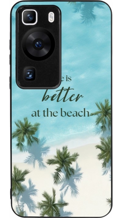 Huawei P60 Case Hülle - Silikon schwarz Summer 2025 Life is better at the beach