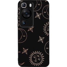 Coque Huawei P60 - Silicone rigide noir Suns and Moons