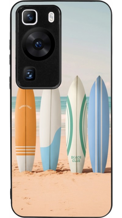 Huawei P60 Case Hülle - Silikon schwarz Summer surfboard 2025