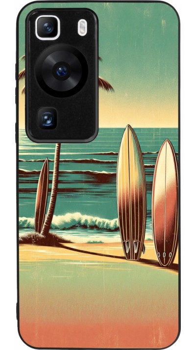 Huawei P60 Case Hülle - Silikon schwarz Surf Paradise