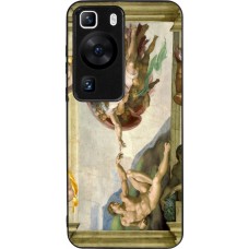 Coque Huawei P60 - Silicone rigide noir Tableau art - La Création d’Adam - Michel-Ange