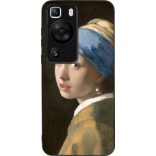 Coque Huawei P60 - Silicone rigide noir Tableau art - La Jeune fille à la perle - Johannes Vermeer